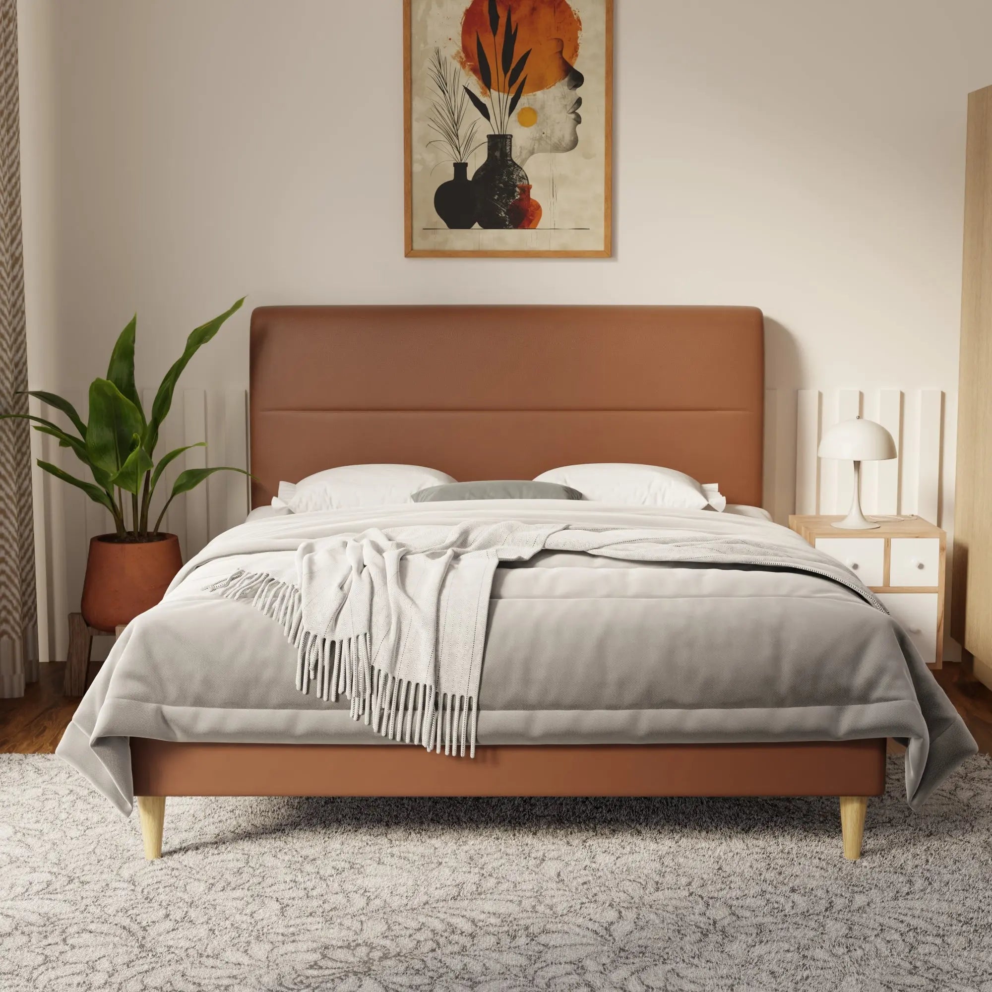 Lysara Faux Leather Bed Frame (Pet Friendly) by Somnuz KH