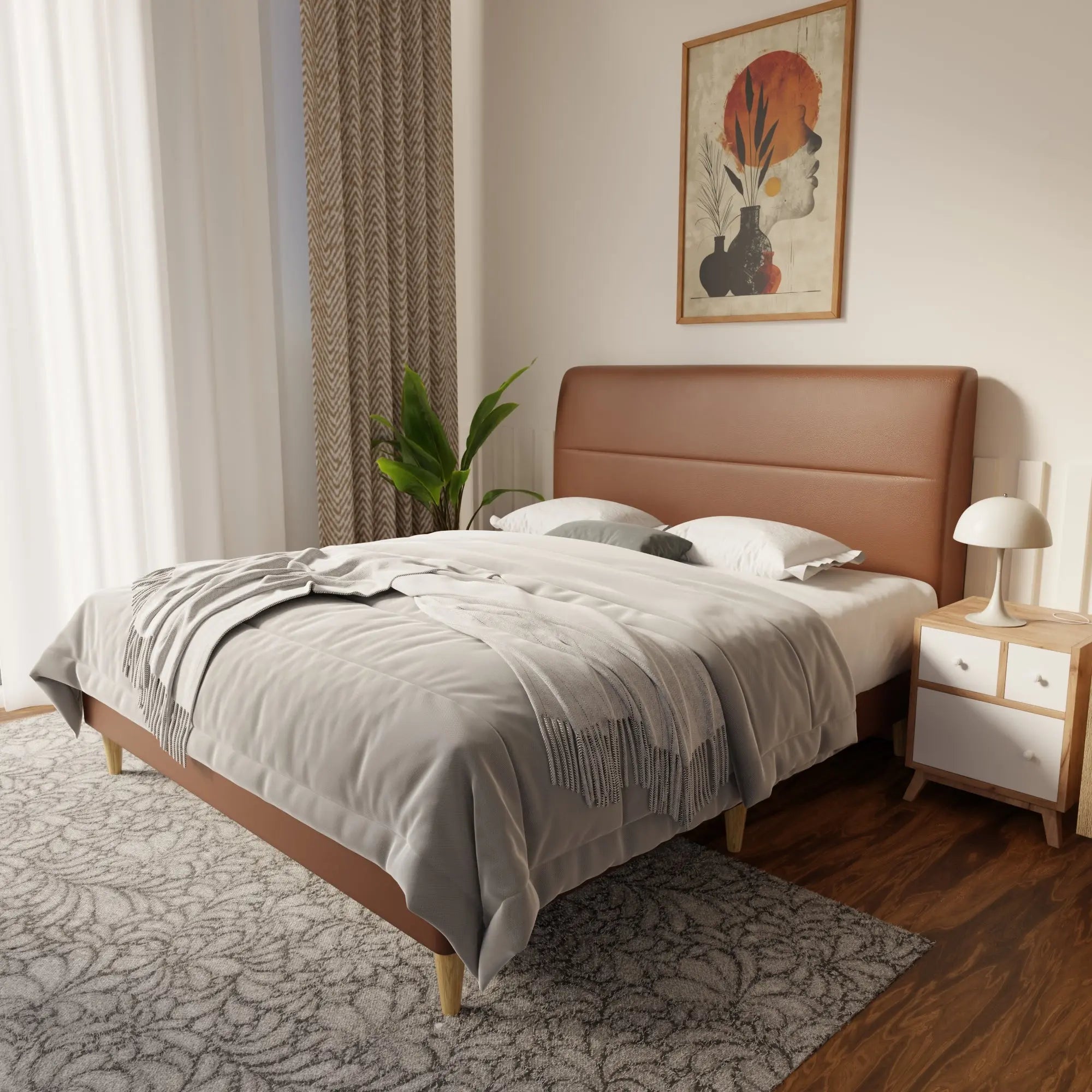 Lysara Faux Leather Bed Frame (Pet Friendly) by Somnuz KH