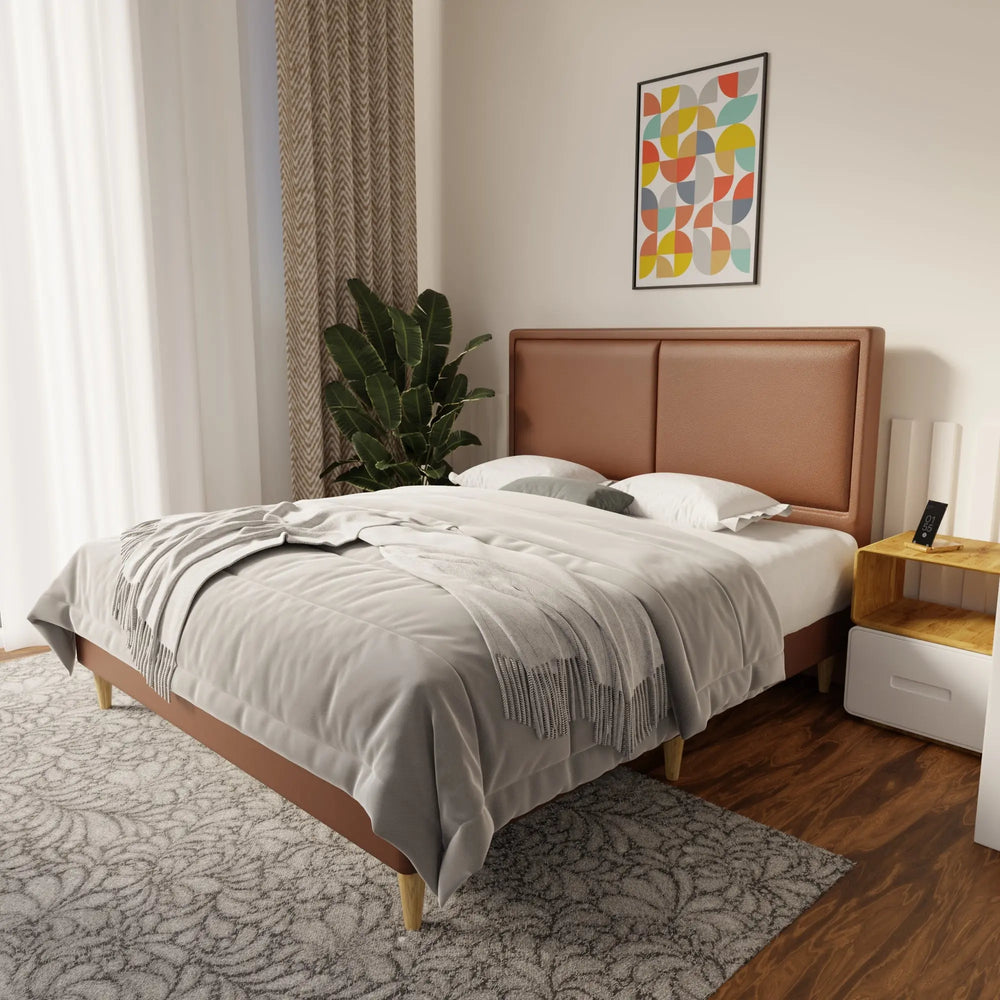 Bravelle Faux Leather Bed Frame (Pet Friendly) by Somnuz KH