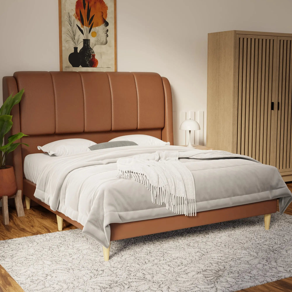 Brinley Faux Leather Bed Frame (Pet Friendly) by Somnuz KH