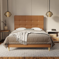 Theron Genuine Leather Bed Frame By Somnuz SSE