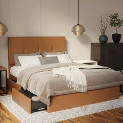 Lyra Genuine Leather Drawer Bed By Somnuz SSE