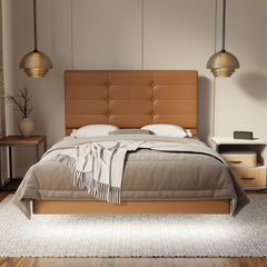 Kaelen Genuine Leather Floating Bed Frame (With LED) By Somnuz SSE