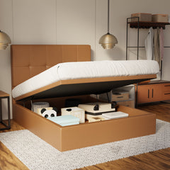 Marlowe Genuine Leather Storage Bed (Gas Lift) By Somnuz SSE