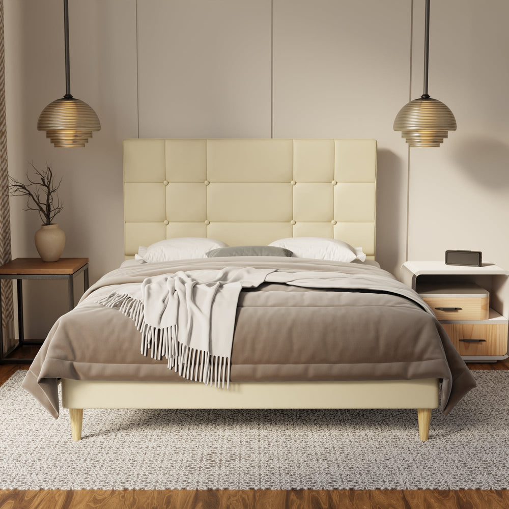 Elara Genuine Leather Bed Frame By Somnuz SSE