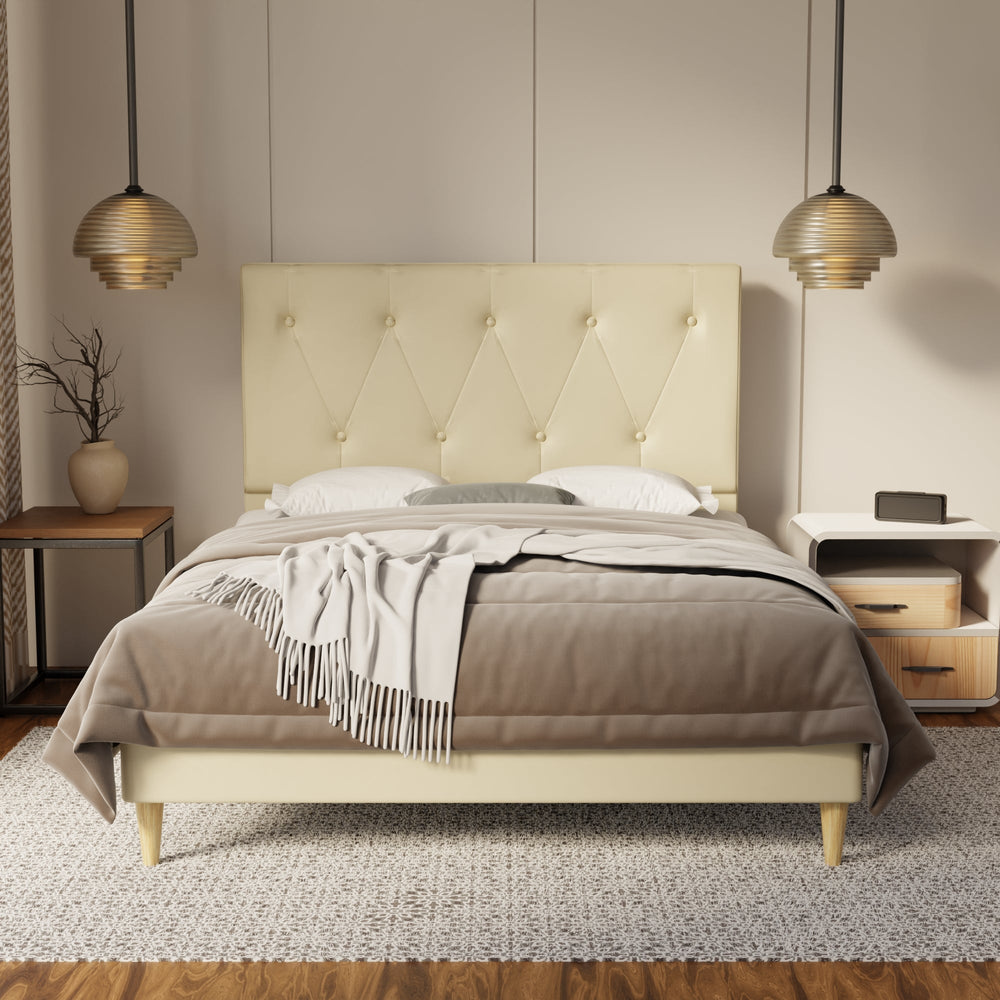 Valen Genuine Leather Bed Frame By Somnuz SSE