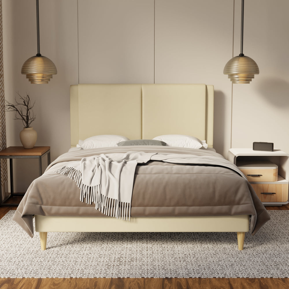 Vance Genuine Leather Bed Frame By Somnuz SSE