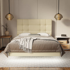 Elara Genuine Leather Floating Bed Frame (With LED) By Somnuz SSE