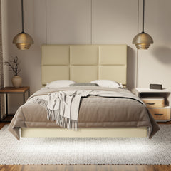 Caspian Genuine Leather Floating Bed Frame (With LED) By Somnuz SSE