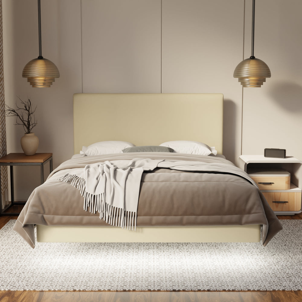 Kira Genuine Leather Floating Bed Frame (With LED) By Somnuz SSE