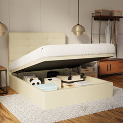 Kaelen Genuine Leather Storage Bed (Gas Lift) By Somnuz SSE