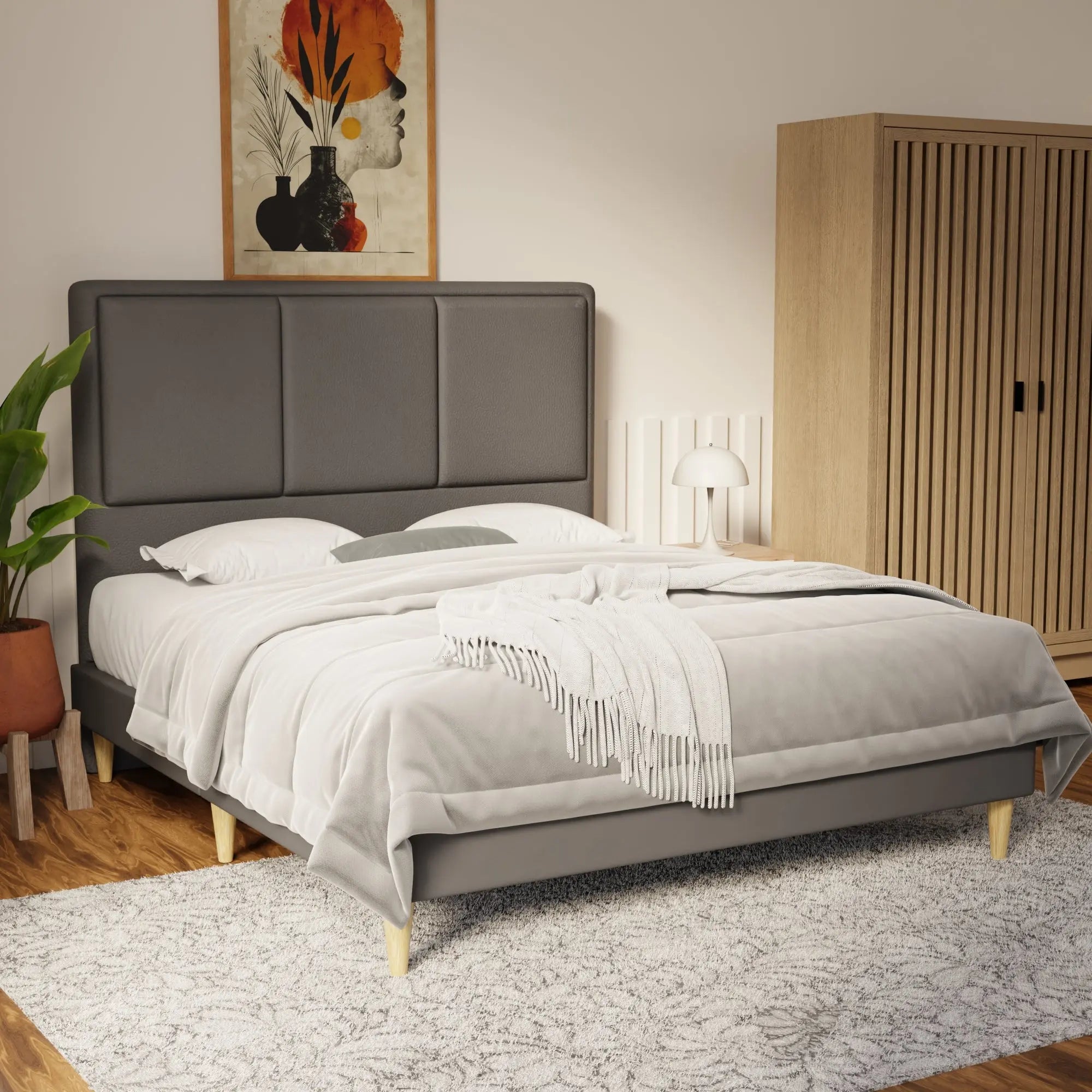 Velmira Faux Leather Bed Frame (Pet Friendly) by Somnuz KH