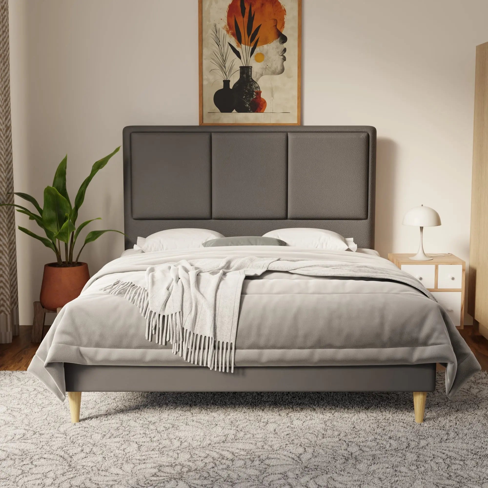 Velmira Faux Leather Bed Frame (Pet Friendly) by Somnuz KH