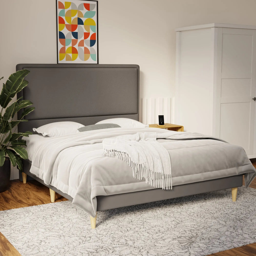 Shiro Faux Leather Bed Frame (Pet Friendly) by Somnuz KH