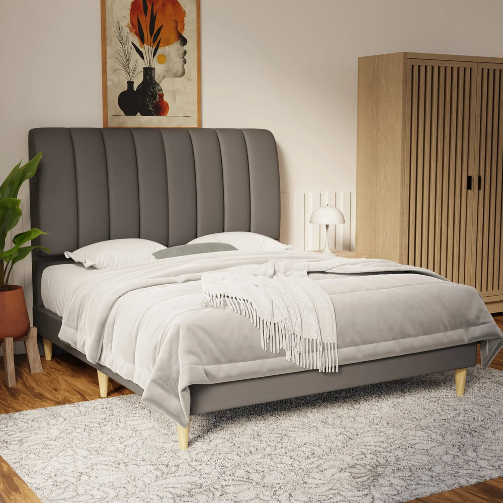 Trevino Faux Leather Bed Frame (Pet Friendly) by Somnuz KH