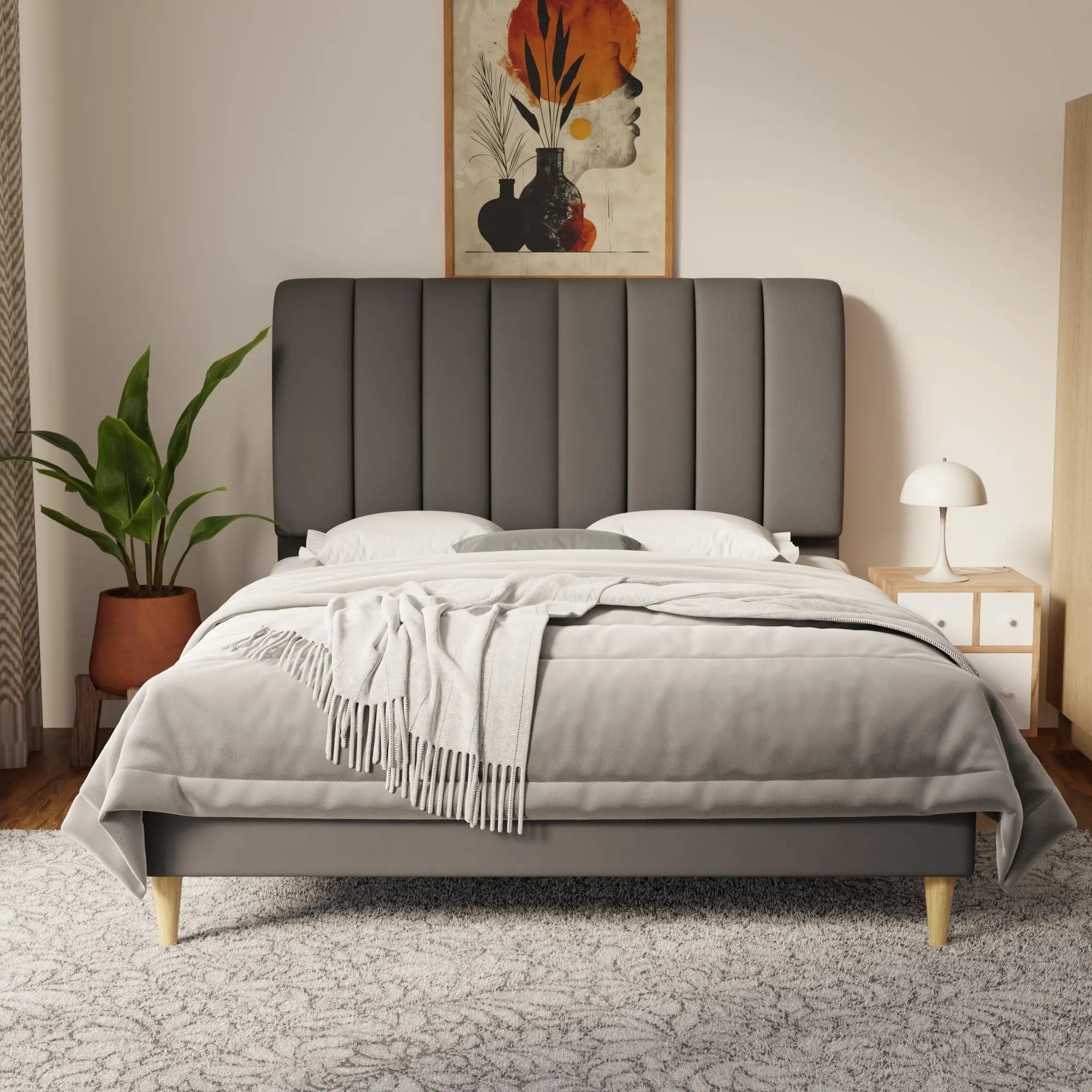 Trevino Faux Leather Bed Frame (Pet Friendly) by Somnuz KH