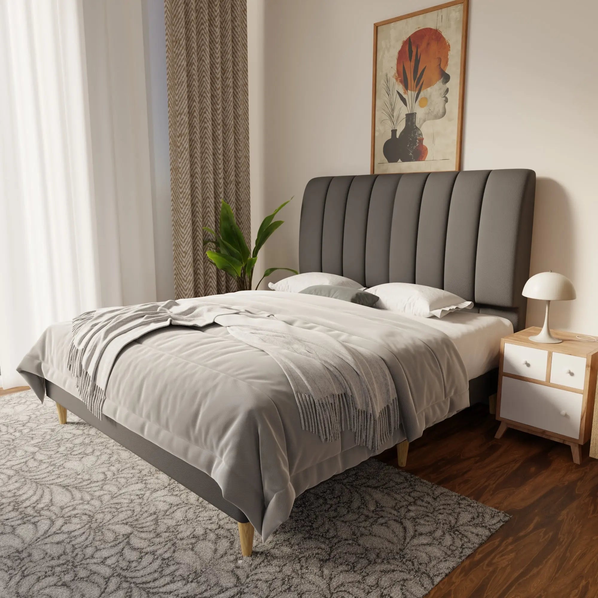 Trevino Faux Leather Bed Frame (Pet Friendly) by Somnuz KH