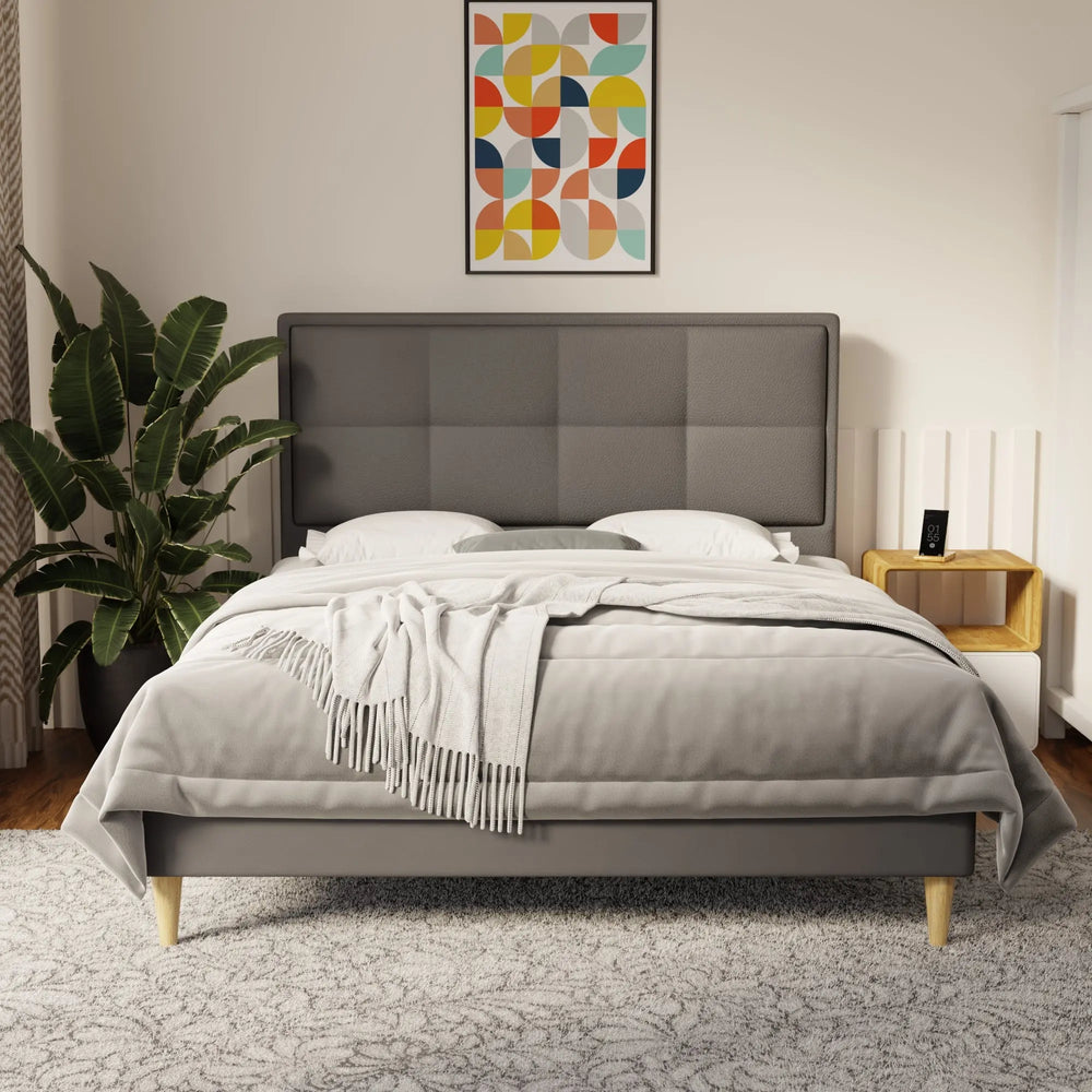 Solvane Faux Leather Bed Frame (Pet Friendly) by Somnuz KH