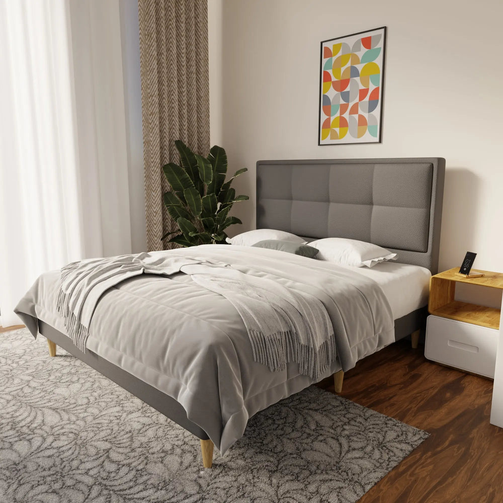 Solvane Faux Leather Bed Frame (Pet Friendly) by Somnuz KH