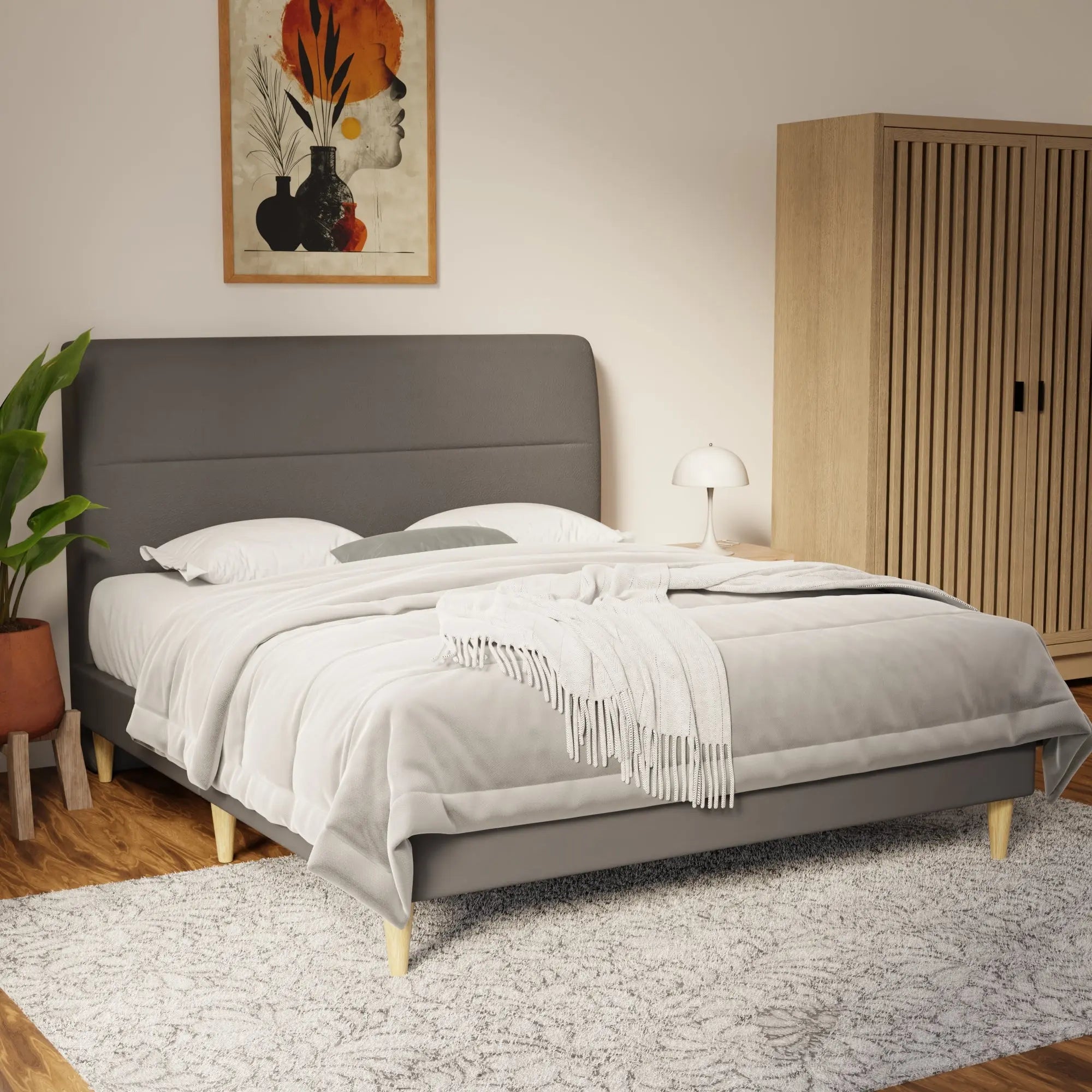 Lysara Faux Leather Bed Frame (Pet Friendly) by Somnuz KH