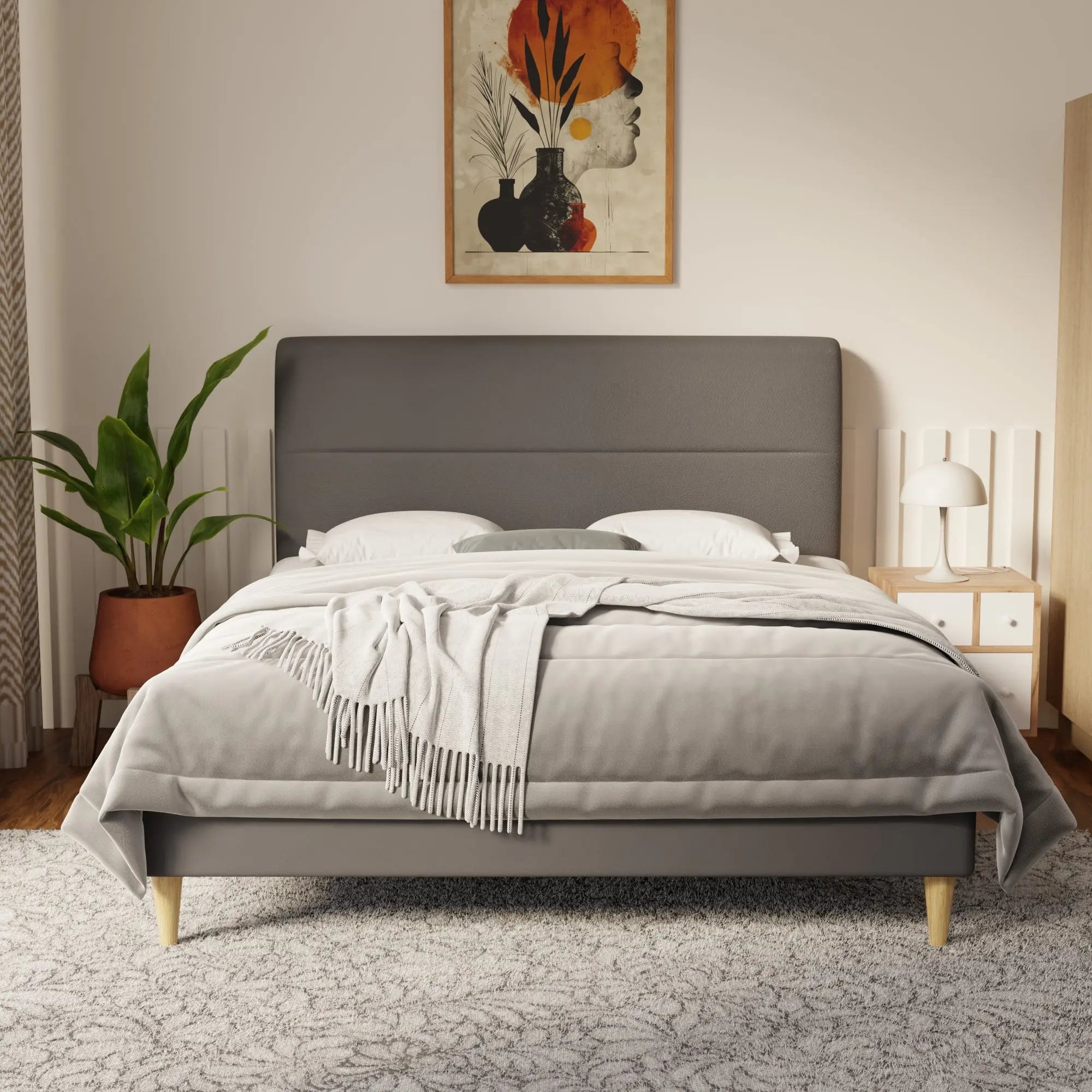Lysara Faux Leather Bed Frame (Pet Friendly) by Somnuz KH