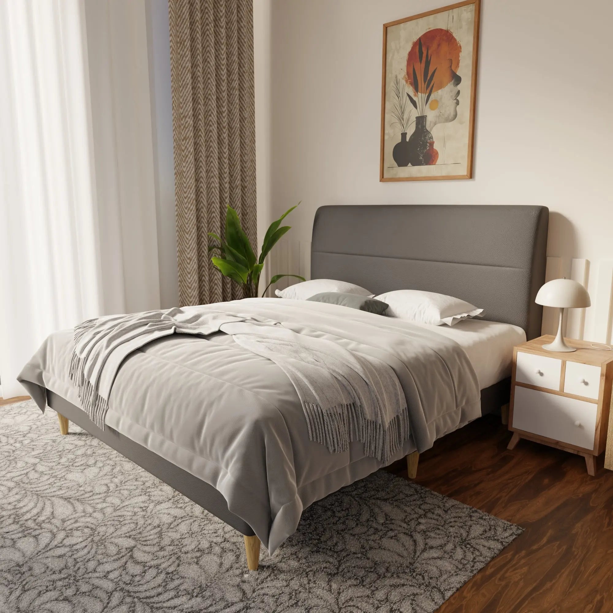 Lysara Faux Leather Bed Frame (Pet Friendly) by Somnuz KH