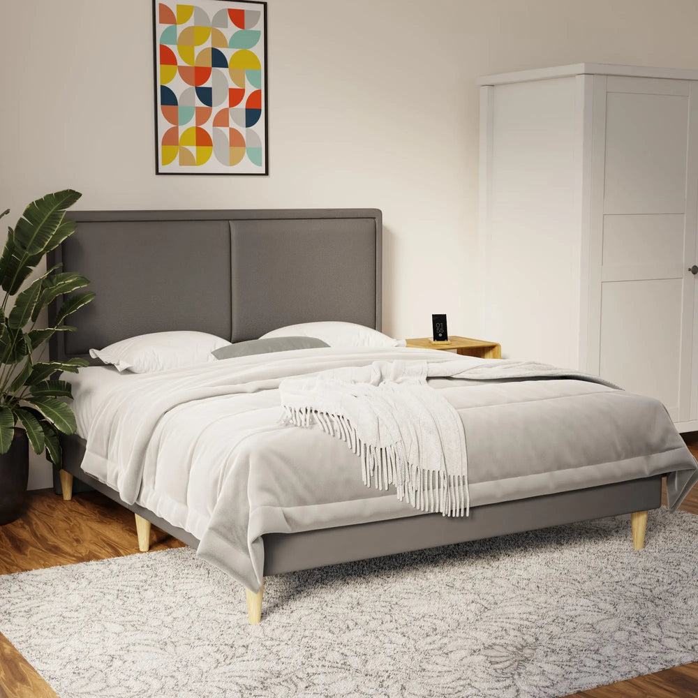 Bravelle Faux Leather Bed Frame (Pet Friendly) by Somnuz KH