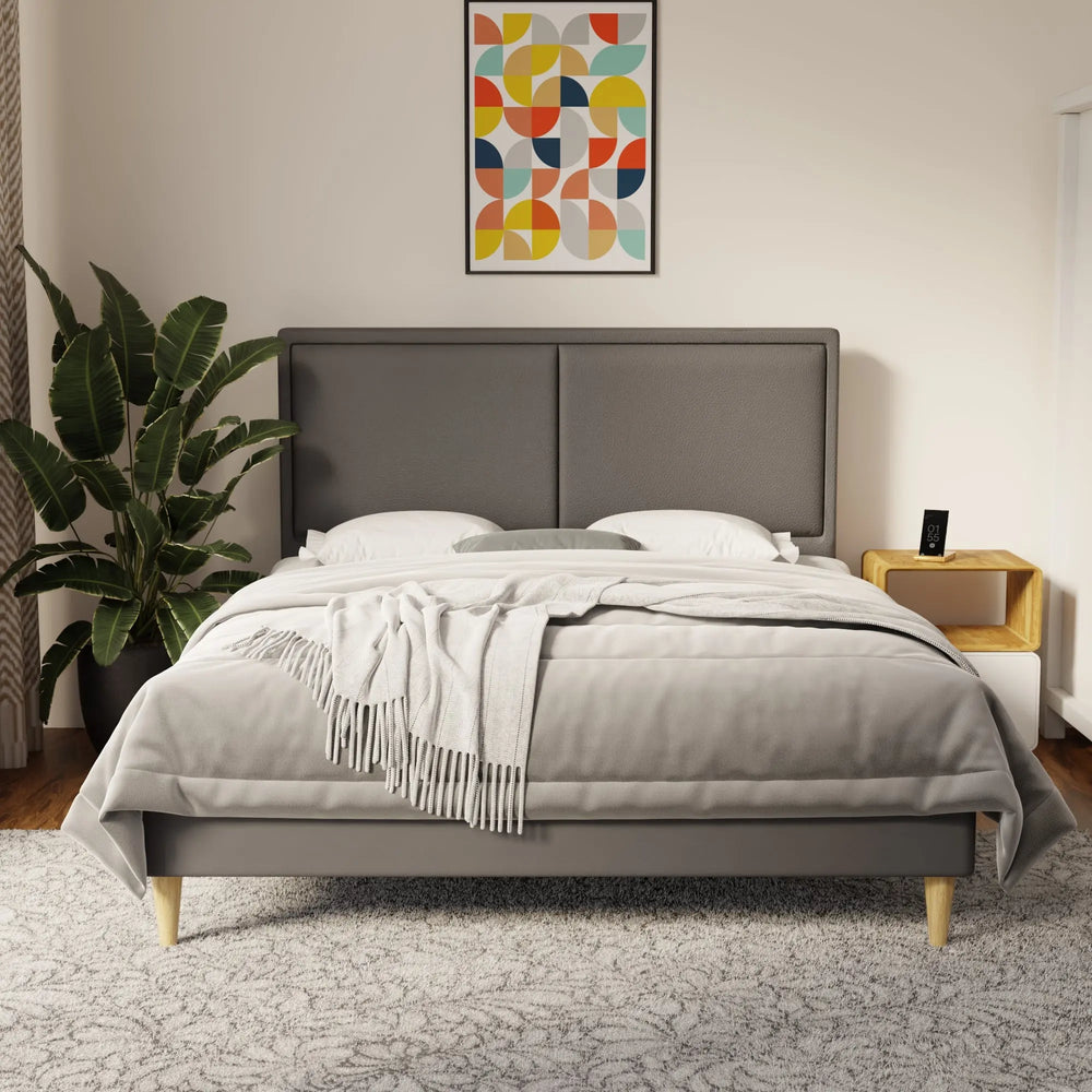 Bravelle Faux Leather Bed Frame (Pet Friendly) by Somnuz KH