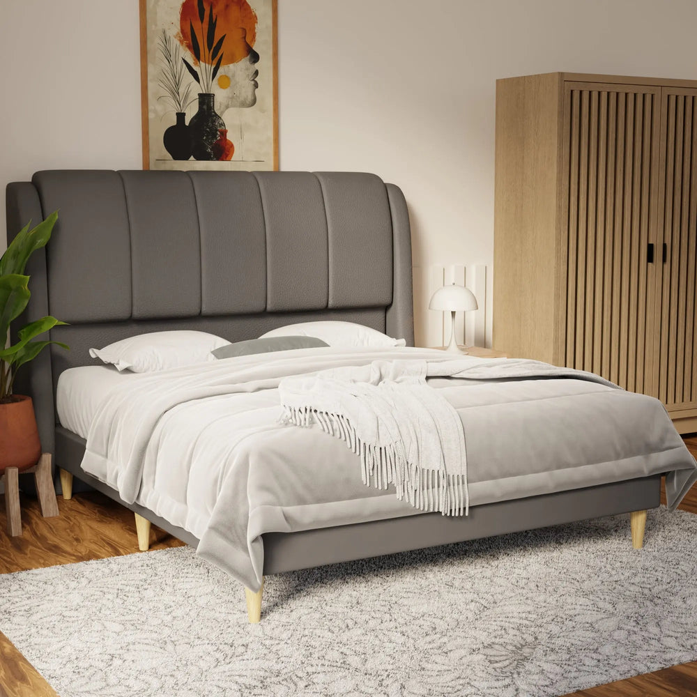 Brinley Faux Leather Bed Frame (Pet Friendly) by Somnuz KH