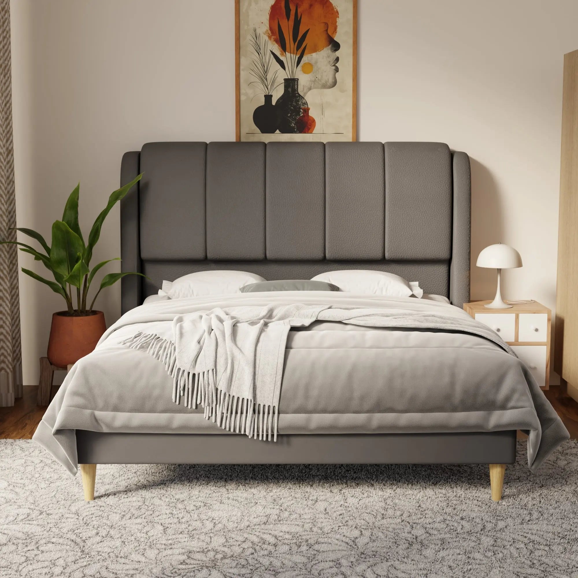 Brinley Faux Leather Bed Frame (Pet Friendly) by Somnuz KH