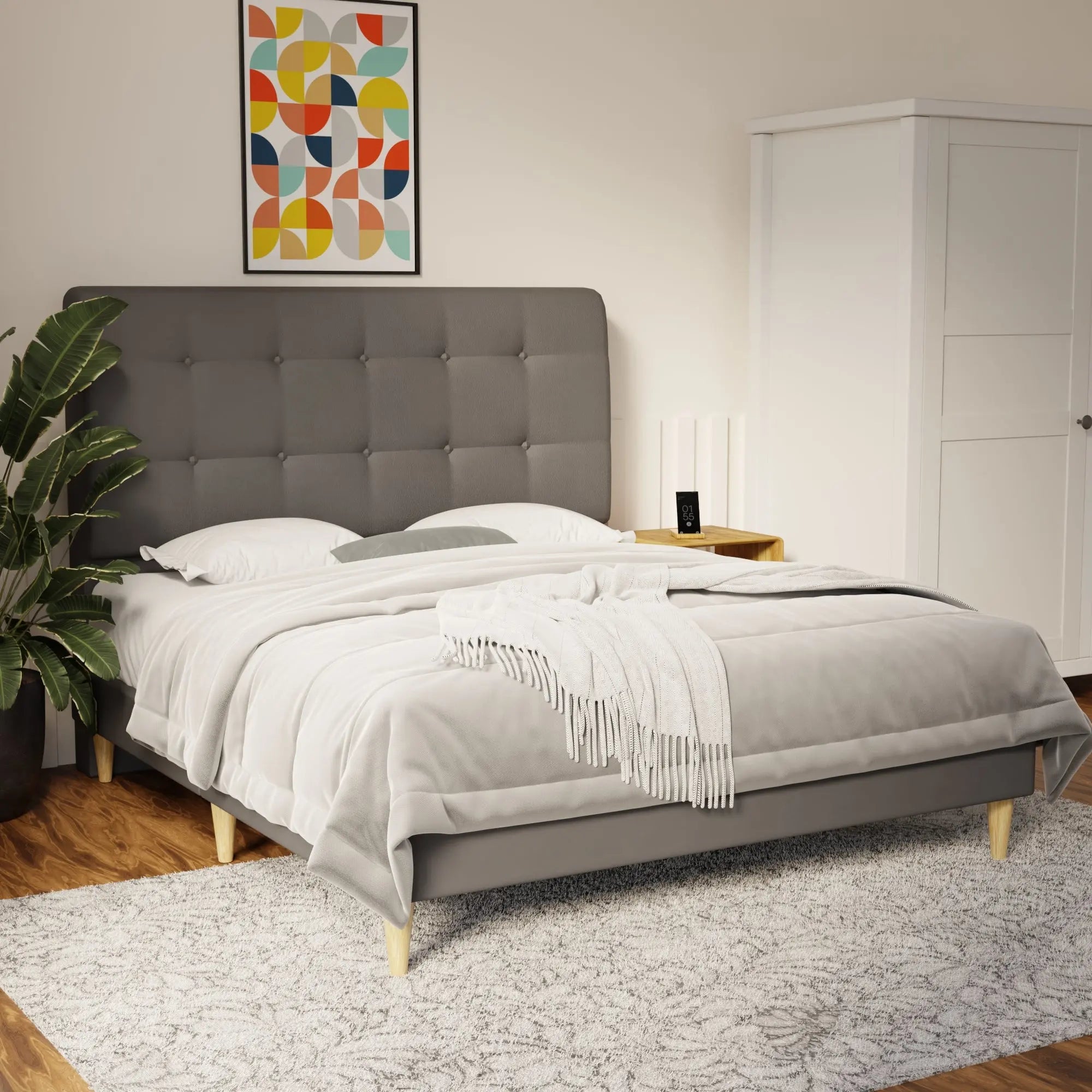 Endora Faux Leather Bed Frame (Pet Friendly) by Somnuz KH
