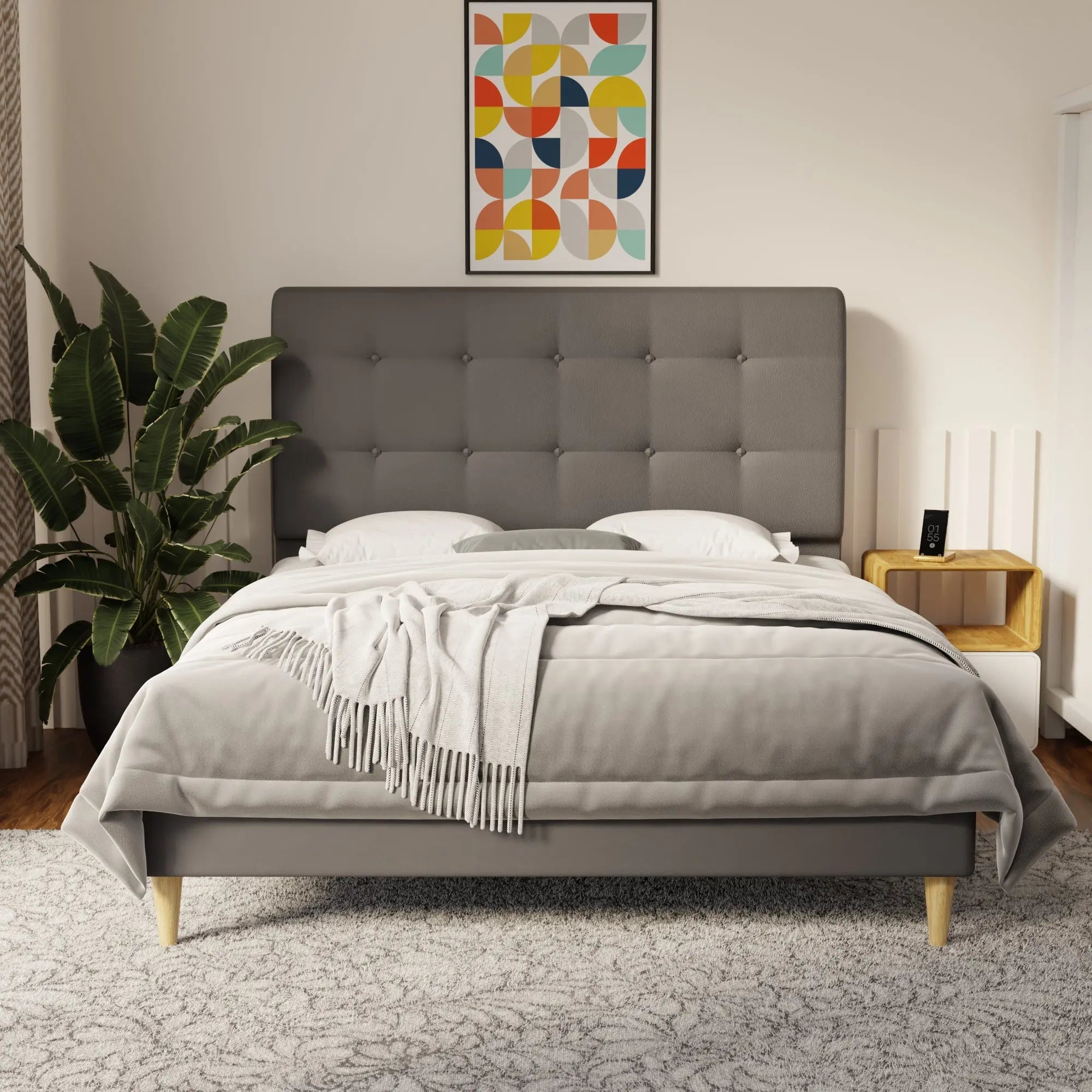 Endora Faux Leather Bed Frame (Pet Friendly) by Somnuz KH