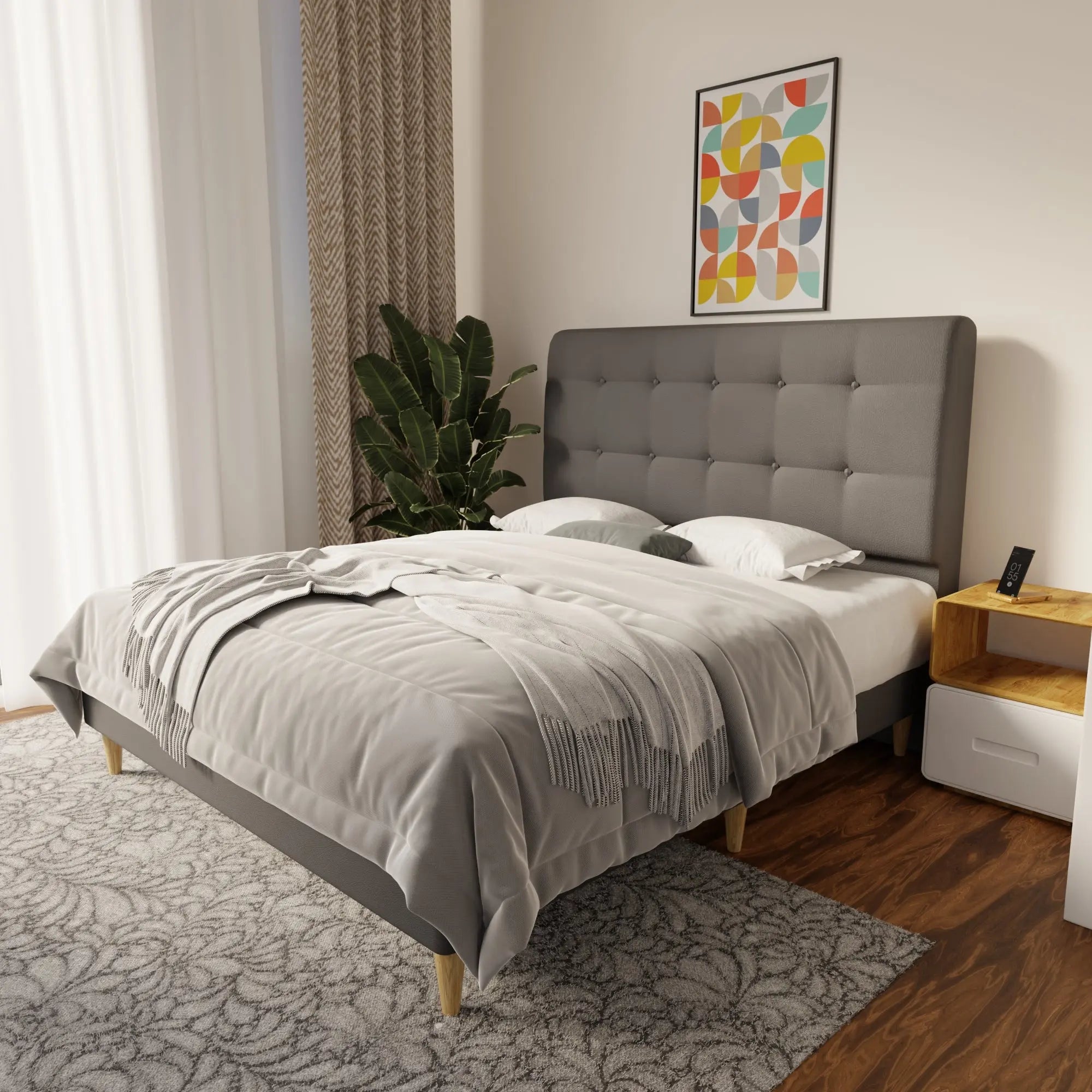 Endora Faux Leather Bed Frame (Pet Friendly) by Somnuz KH