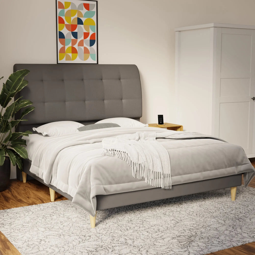 Haldor Faux Leather Bed Frame (Pet Friendly) by Somnuz KH