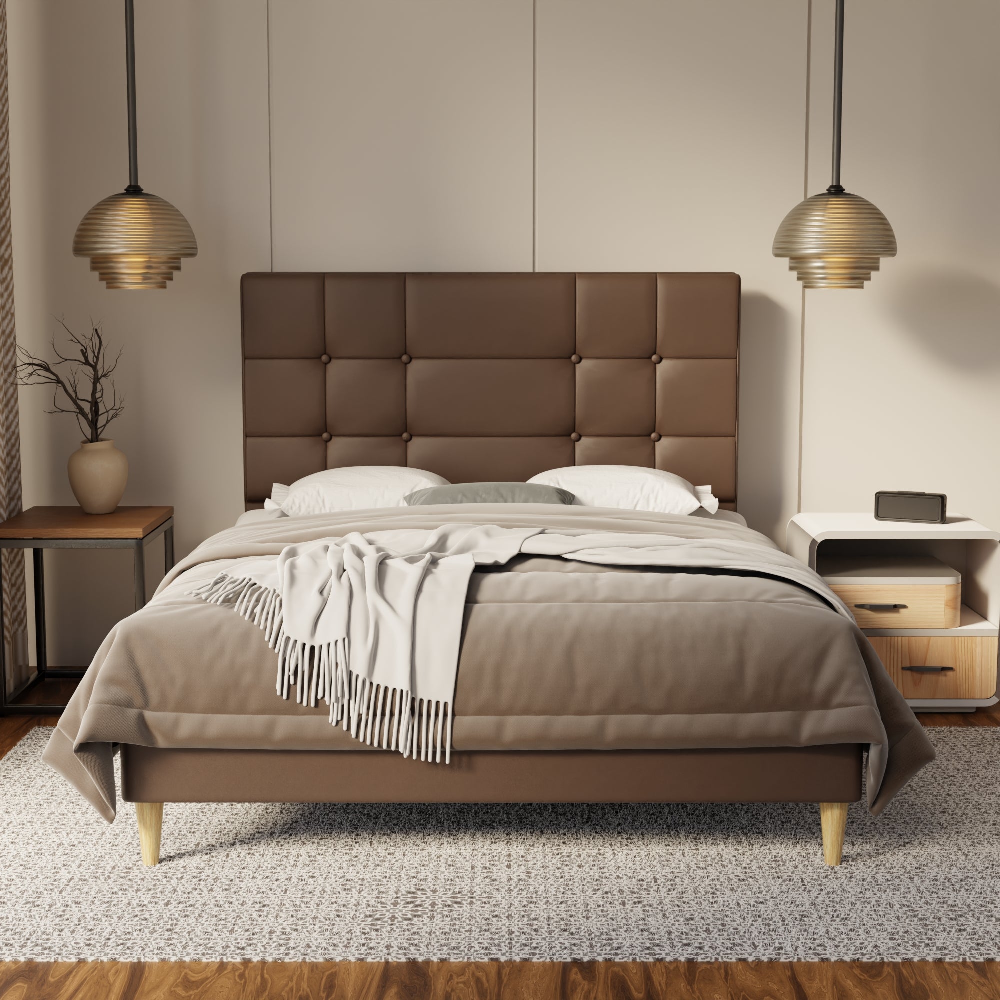 Elara Genuine Leather Bed Frame By Somnuz SSE