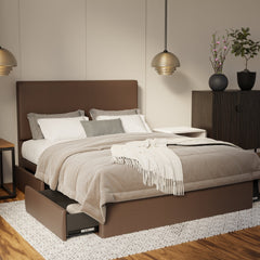 Kira Genuine Leather Drawer Bed By Somnuz SSE
