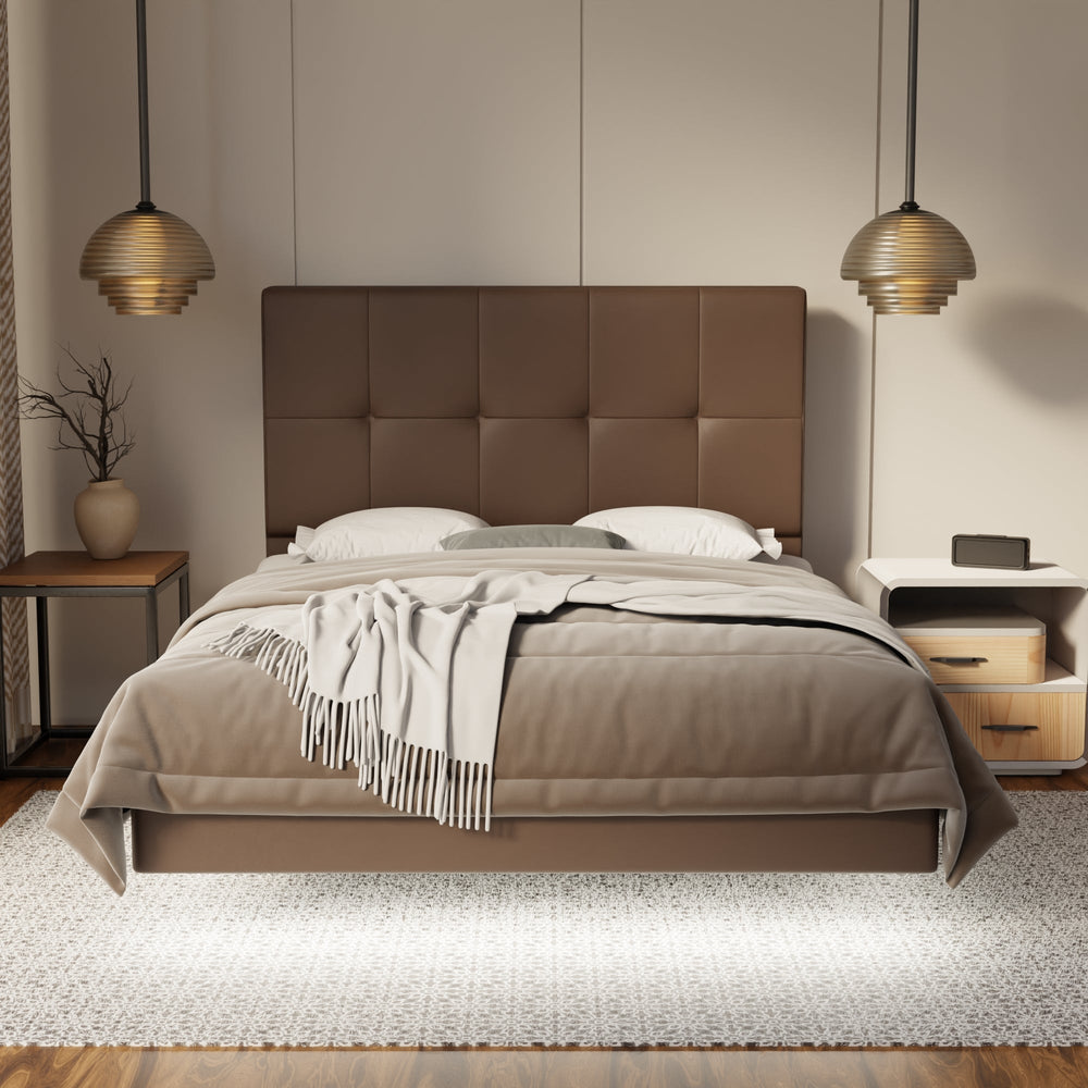 Marlowe Genuine Leather Floating Bed Frame (With LED) By Somnuz SSE