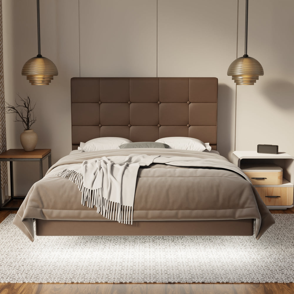 Theron Genuine Leather Floating Bed Frame (With LED) By Somnuz SSE