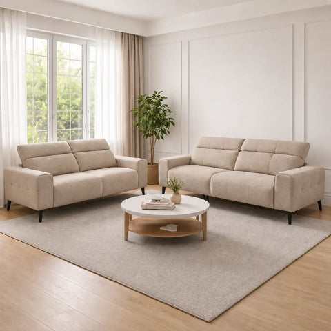 Aquara Fabric Adjustable Headrest Sofa (Pet Friendly & Easy Clean)