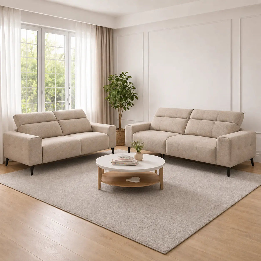 Aquara Fabric Adjustable Headrest Sofa (Pet Friendly & Easy Clean)