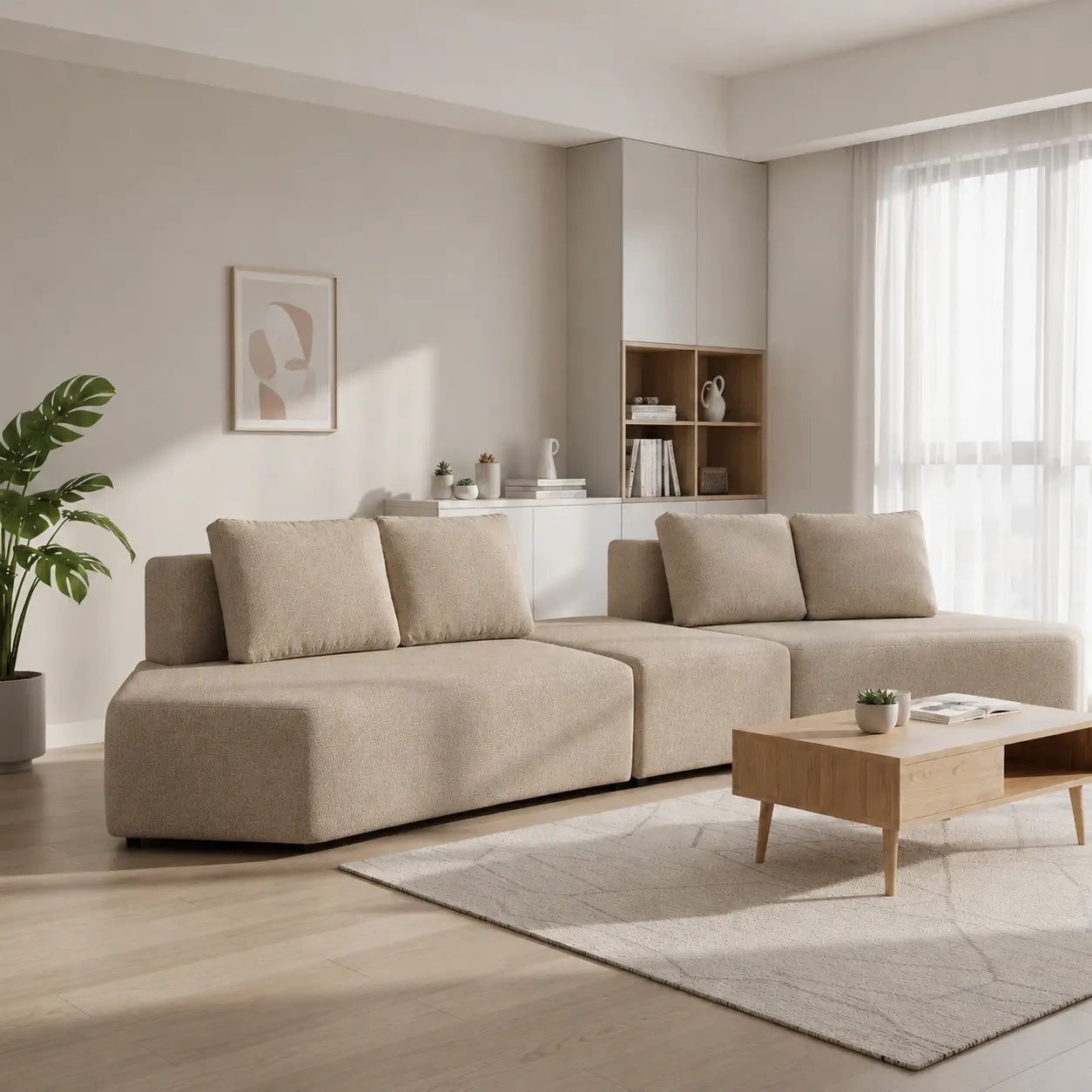 Taviel Fabric Sectional Sofa (Pet Friendly & Easy Clean)
