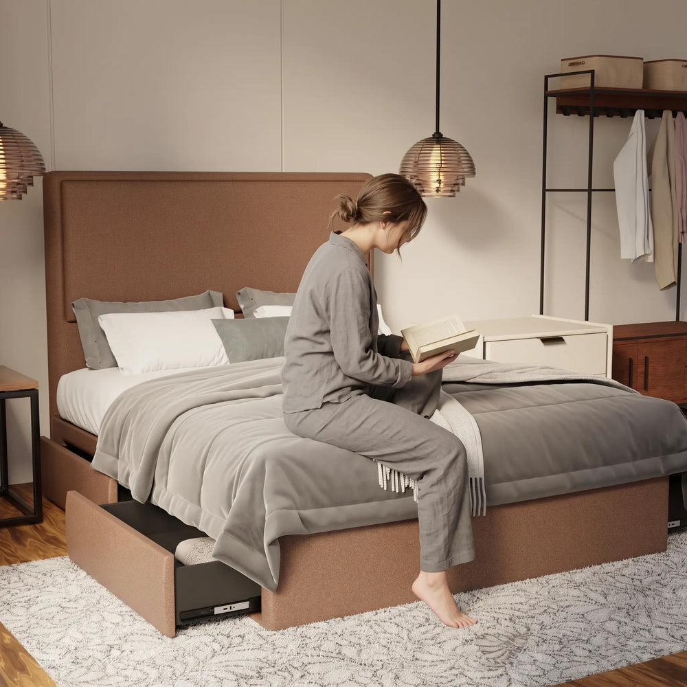 Shiro Fabric Drawer Bed Frame (Water Repellent & Pet friendly) by Somnuz - Lifestyle