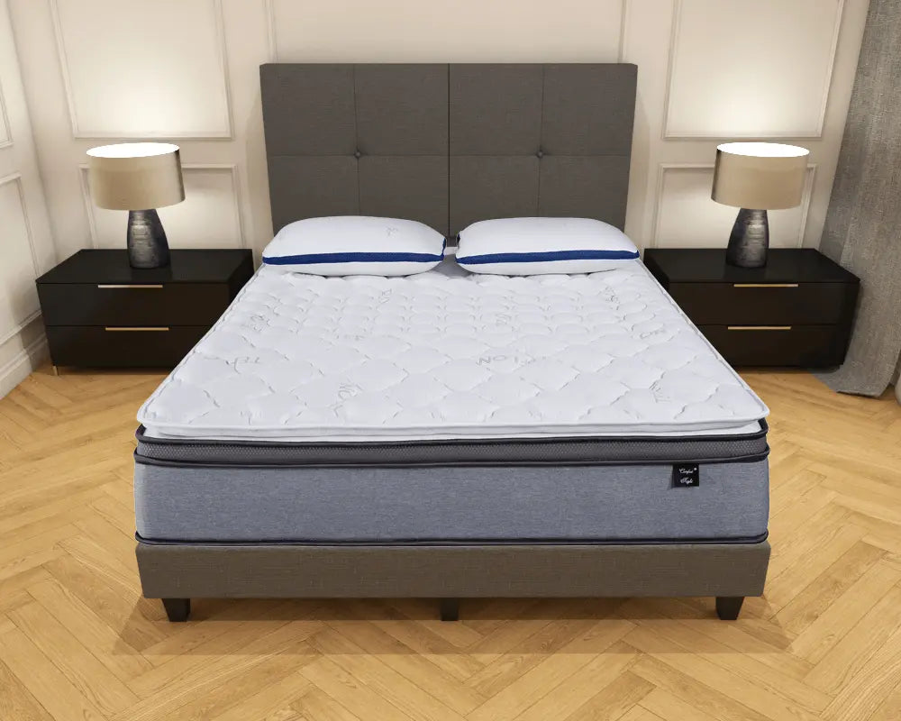 Somnuz™ Comfort Night 12 Inch Water Repellent Teflon Fabric Latex Individual Pocketed Spring Mattress - Somnuz Mattress