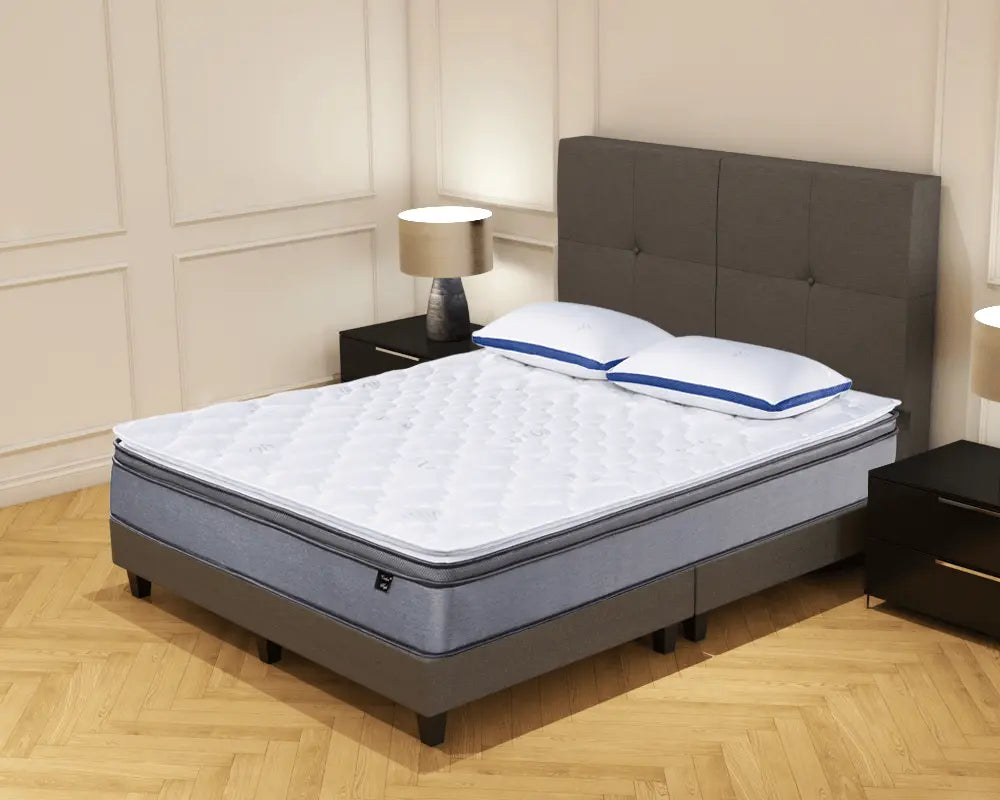 Somnuz™ Comfort Night 12 Inch Water Repellent Teflon Fabric Latex Individual Pocketed Spring Mattress - Somnuz Mattress
