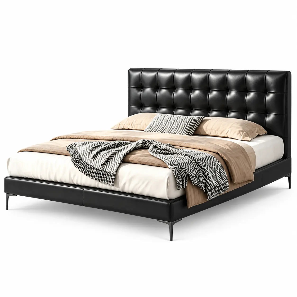 Wexlin Genuine Leather Bed Frame