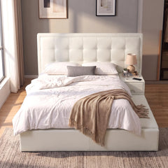 Covelle Faux Leather Platform Storage Bed Frame ARS