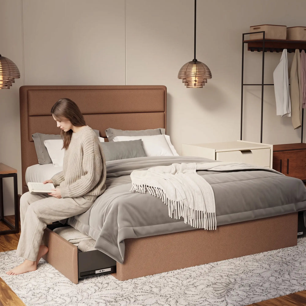 Zorvain Fabric Drawer Bed Frame (Water Repellent & Pet friendly) by Somnuz - Lifestyle